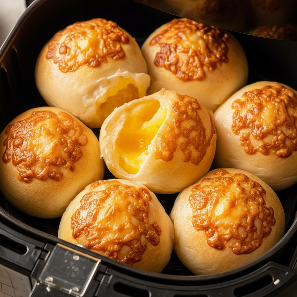 Pãezinhos de Queijo Dourados na Air Fryer